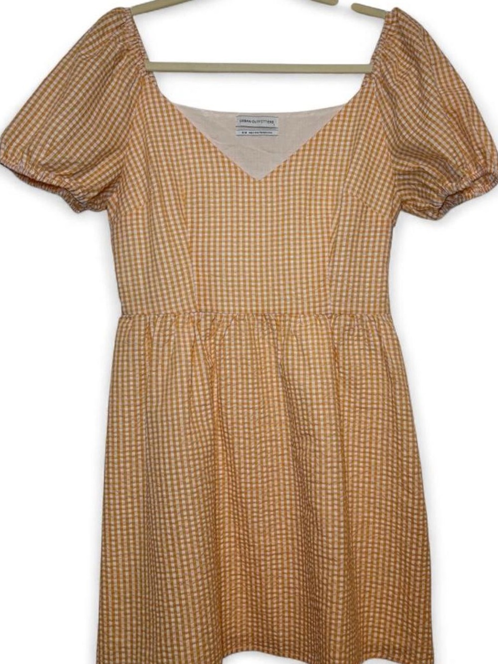 Urban Outfitters Orange and White Gingham Dress